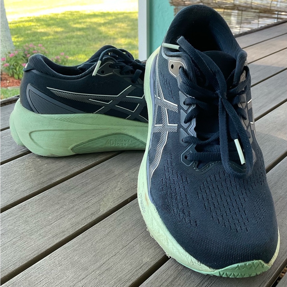 Asics Navy and Mint Athletic Shoes